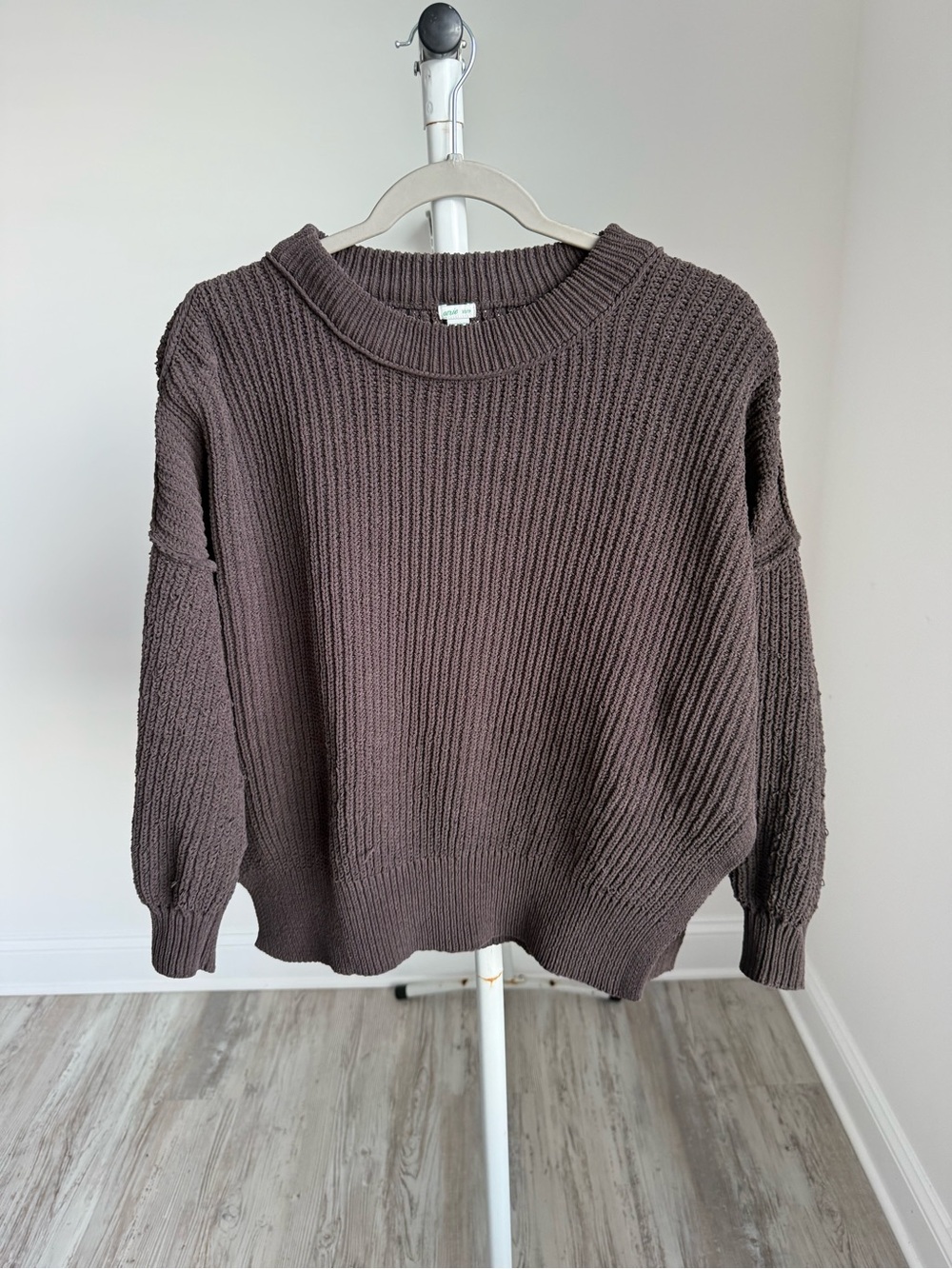 aerie Ribbed Crewneck Sweater - Chocolate Brown